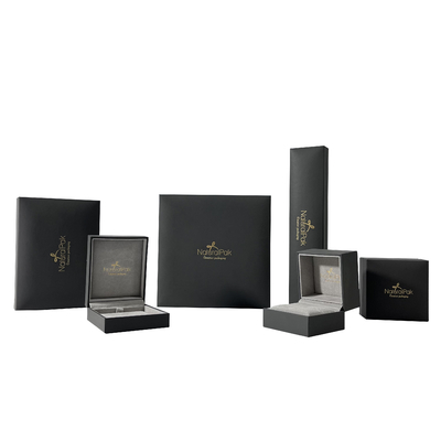 কাস্টম leatherette কাগজ গয়না প্যাকেজিং বাক্স