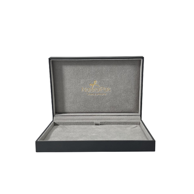 কাস্টম leatherette কাগজ গয়না প্যাকেজিং বাক্স
